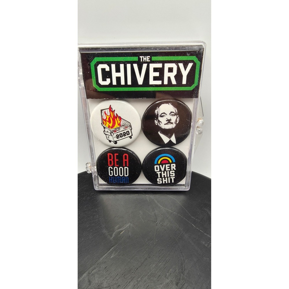 The Chivery Pin Button Set Bill Murray 2020 Dumpster Fire Keep Calm 4 Pack